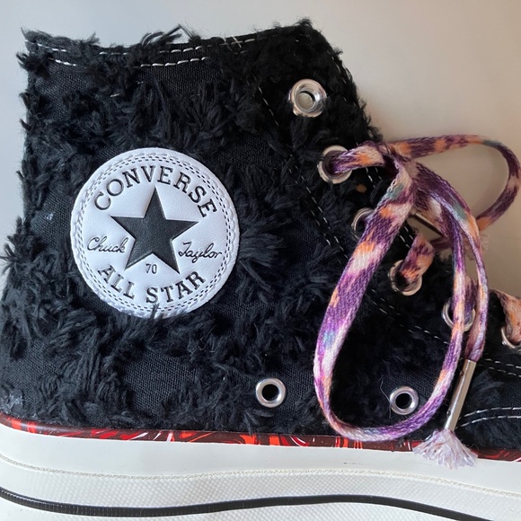 NEW w/o Tags Isabel Marant Converse Collab Boucle Black High Tops 40 39.5 - Picture 5 of 8